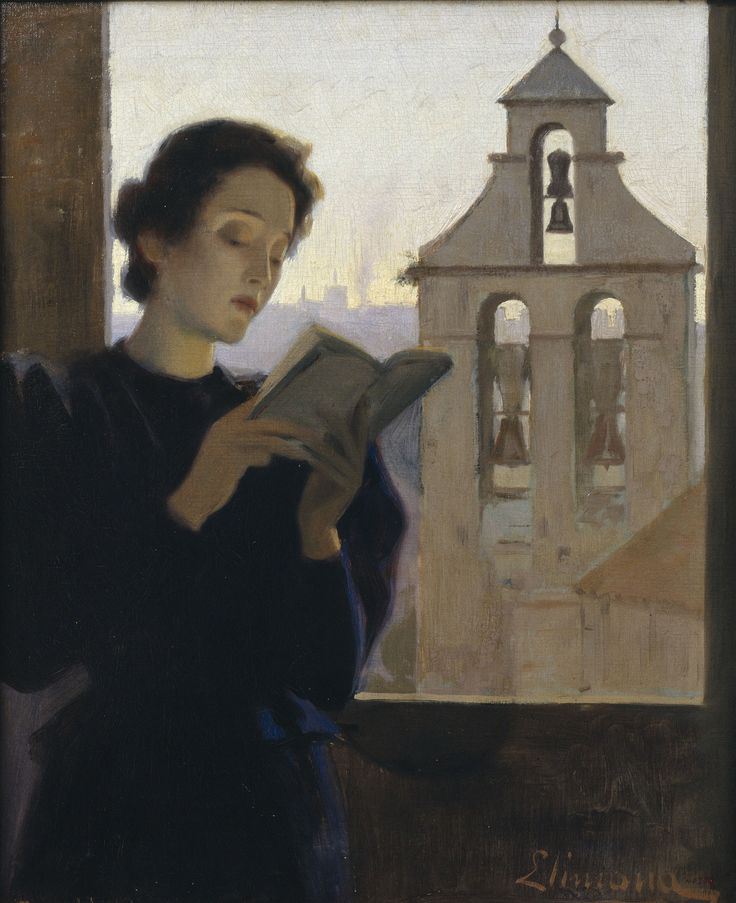 Girl Reading (1900-1905). Joan Llimona (Spanish, 1860-1926). Oil on canvas. Museu Nacional d’Art de Catalunya.