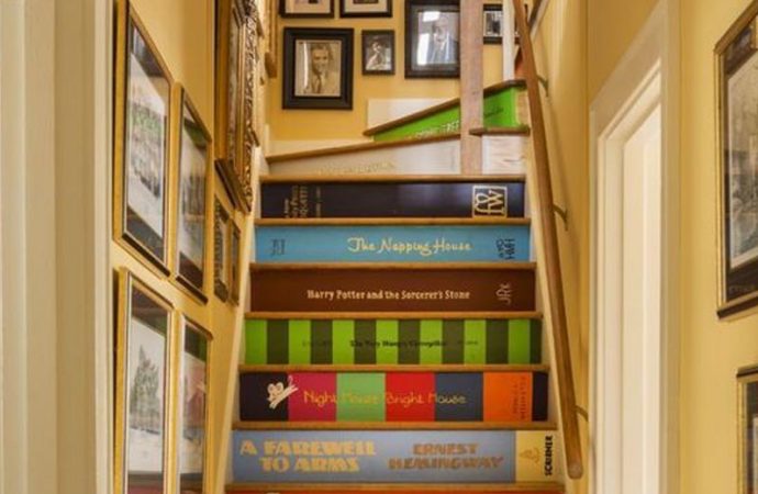 12 Beautiful Bookish Staircases, Decals, And Risers
